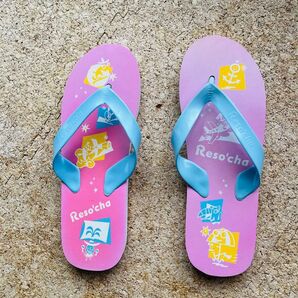 Reso'cha ビーチサンダル ピンク×水色
