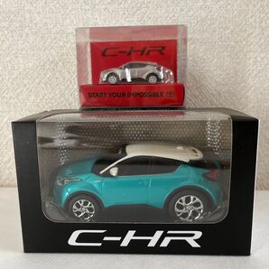 トヨタ C-HR ミニカー 2個セット グリーン×ホワイト シルバー プルバックカー