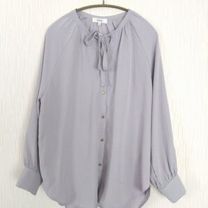 eclat リボンタイ付きブラウス Lサイズ