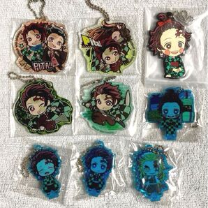 鬼滅の刃 竈門炭治郎 まとめ売り ぴた!でふぉめ アクリルキーホルダー、炭子 ラバーマスコット、ここみえ アクリルフィギュア