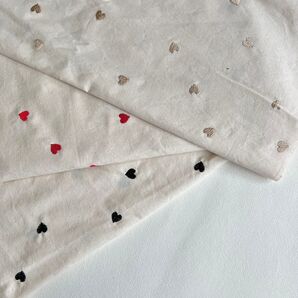 original cotton刺繍生地(ミニハート刺繍) 3色から選択韓国生地