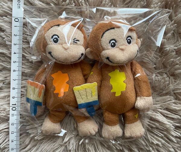 おさるのジョージ ぬいぐるみ マスコットストラップ 2個セット キーホルダー