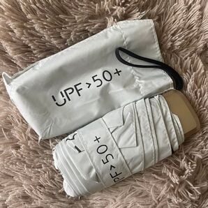 日傘 紫外線カット 折り畳み傘 コンパクト UVカット アイボリー