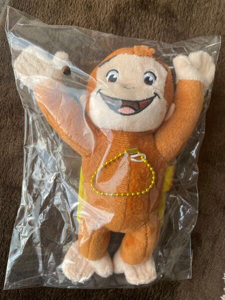 新品未開封 おさるのジョージ ぬいぐるみ 寝そべりマスコット ストラップ