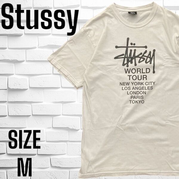 Stussy ステューシー ワールドツアー Tシャツ メキシコ製 白 Mサイズ
