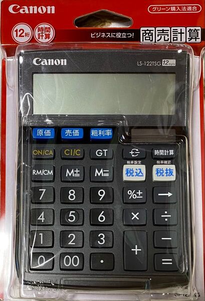 *+:☆ Canon 12桁電卓 LS-122TSG ミニ卓上サイズ 時間計算 商売計算機能付 グリーン購入法適合商品 ☆:+*
