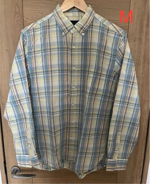 【BEAMS +】ビームスプラス ボタンダウン チェック柄 長袖シャツ M