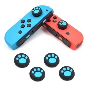 送料無料　Nintendo任天堂 スティック キャップ 4個セット シリコン　猫の爪 JOY-CON　スイッチ　SWITCH ブルー