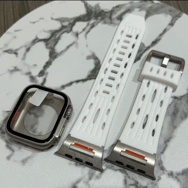 ケース付き白銀【在庫処分】【絶対最安】Apple Watch AppleWatch アップルウォッチ ベルト バンド カバー