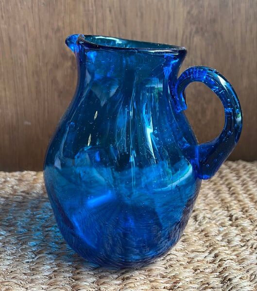 小谷眞三「ピッチャー」/倉敷ガラス/ 花器 水差し ブルー