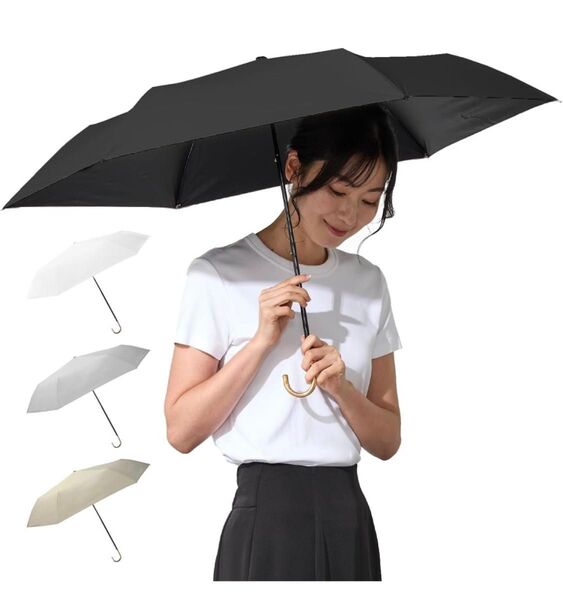 【雑誌掲載】FULIZ 日傘 完全遮光 UVカット100% 超軽量 晴雨兼用 傘 ブラック