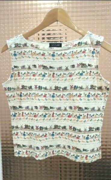 ノースリーブ ☆ ボートネック size L 綿100%