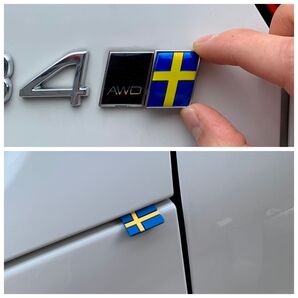 ボルボ VOLVO リア エンブレム スウェーデン 国旗 & ラバーステッカー