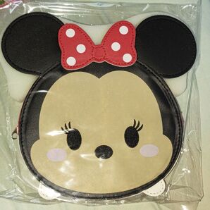 非売品★ディズニー★ツムツム★TSUM TSUM★レザー調ポーチ★ミニー お顔型 KIRINコラボ