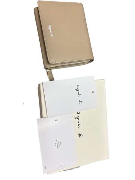 agnes.b 二つ折り財布 ベージュ