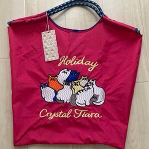 ☆D.KELLY 刺繍トートバッグ エコバッグ ナイロンバック Mサイズ