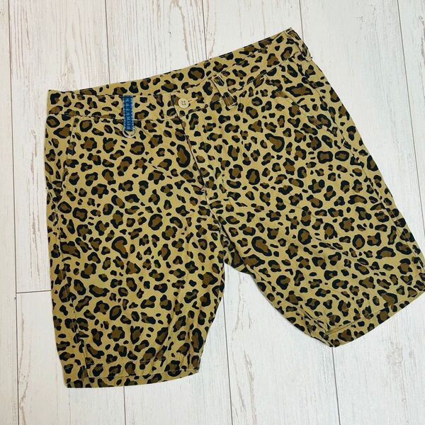 ヒョウ柄 チノパン 短パン ユニフォームエクスペリメント ショートパンツ ショーツ 総柄 レオパード ハーフパンツ