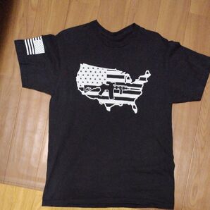 USA古着 銃デザイン Tシャツ ブラック Mサイズ