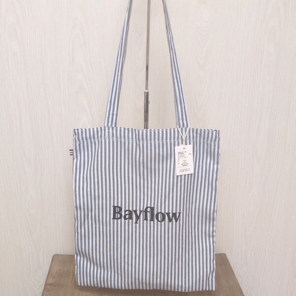 【未使用】Bay flow ベイフロー ショッピロゴトート ストライプ 肩掛け ショルダーバック