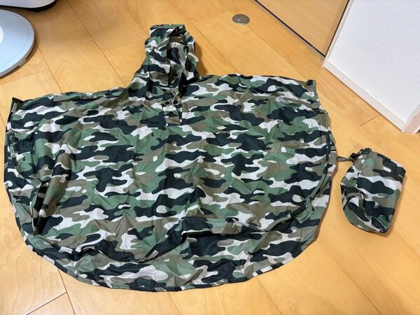 コムサイズム レインコート ポンチョ 迷彩