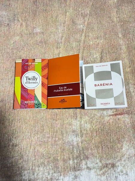 HERMES エルメス 3点セット コロン オー ドゥ ルバーブ エカルラット バレニア ツイリード エルメス サンプル 2ml