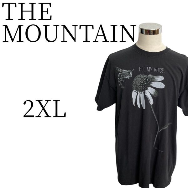 THE MOUNTAIN ザマウンテン 黒 半袖 プリントTシャツ・カットソー トップス 2XL(3L)