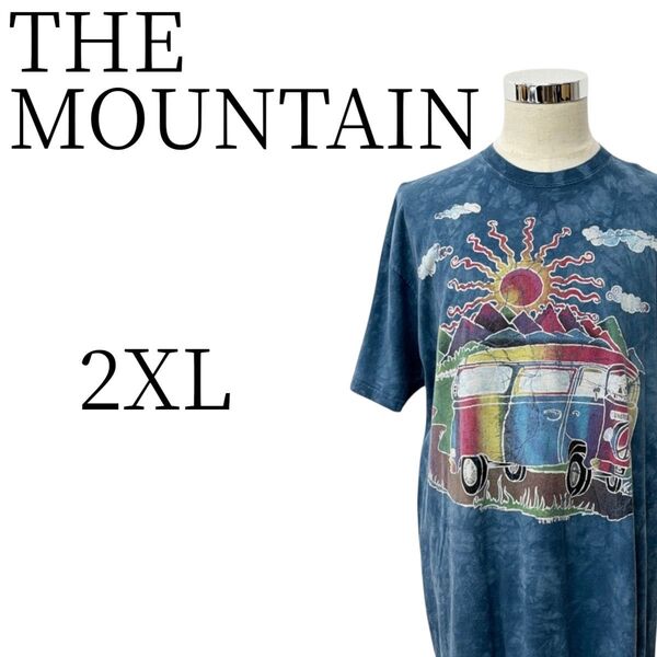 ★美品 THE MOUNTAIN ザマウンテン 青 半袖 Tシャツ・カットソー トップス 2XL(3L)
