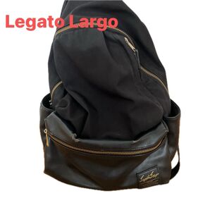 Legato Largo レガートラルゴ 黒 リュックサック レザー リュック ブラック カジュアル