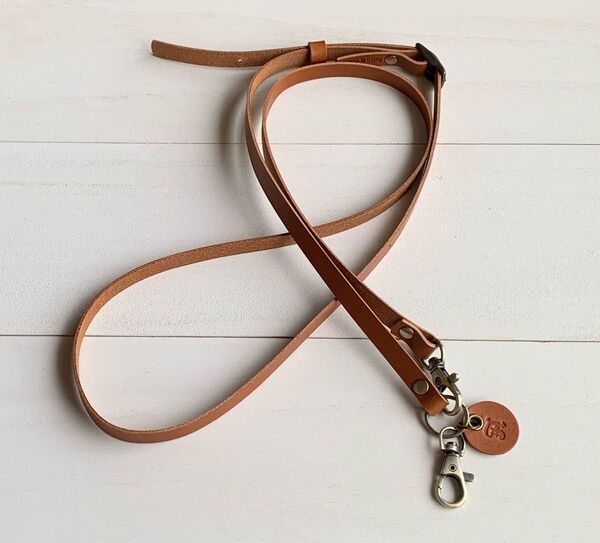 A 丸カン一体型 ショルダーストラップ 栃木レザー ハンドメイド ブラウン