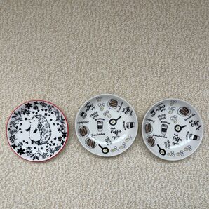 小皿3枚セット ハリネズミ柄とサンドイッチ柄