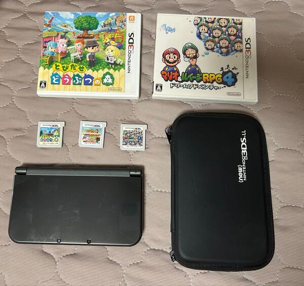 【カセット3本+ケース付き】new Nintendo 3DS LL メタリックブラック