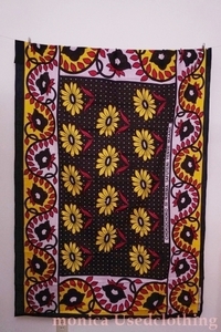 MF027* Vintage Africa n ткань народные товары переделка DIY неиспользуемый товар чай × желтый × розовый примерно 110×164cm