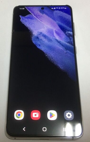 【美品】Galaxy S21 5G SCG09 ファントムホワイト SIMロック解除済 元箱有 Android13【位置偽装】