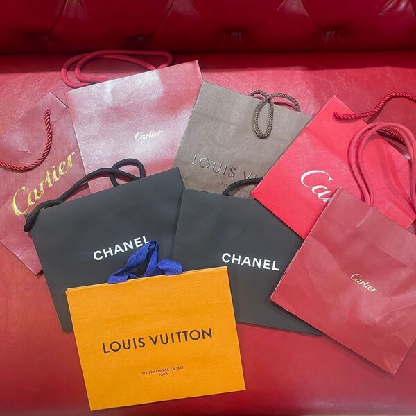 ショッパー 紙袋 ブランド VUITTON ルイヴィトン CHANEL シャネル カルティエ
