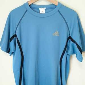 L【adidas/アディダス】MENS/メンズ 男性用 トップス 半袖 シャツ スポーツ ジム マラソン ランニング ジョギング トレーニング ブルー系