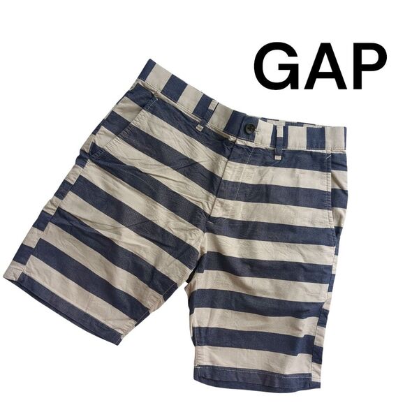 GAPハーフパンツ ギャップ ショートパンツ ボーダー マリンカラー xs ハーフ ヴィンテージ オールドギャップ 古着