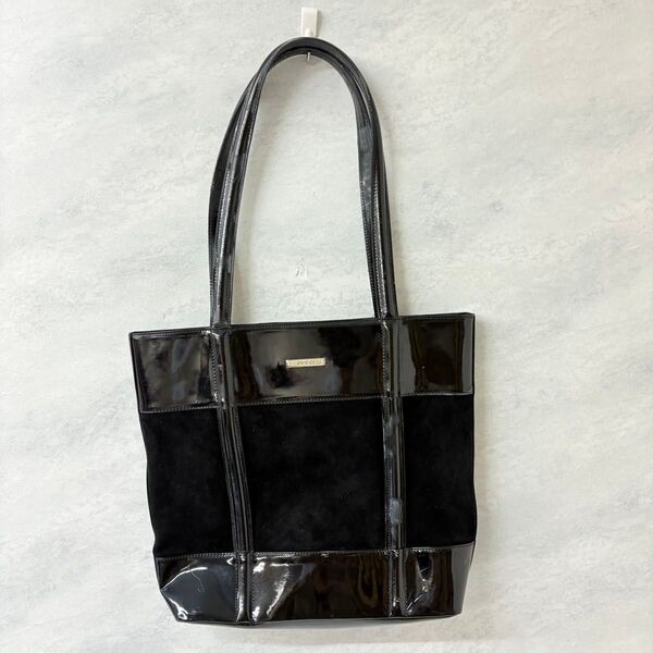 GUCCI グッチ エナメルレザー トートバッグ ブラック
