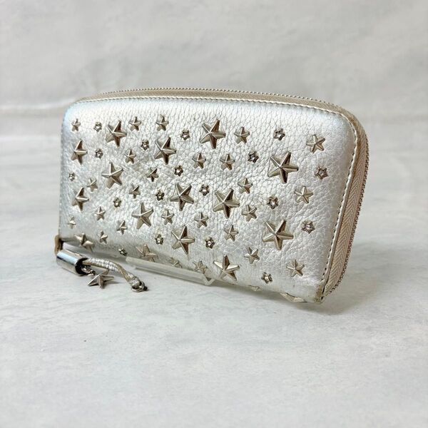 JIMMY CHOO ジミーチュウ スタースタッズ ラウンドファスナー 長財布 レザー ウォレット