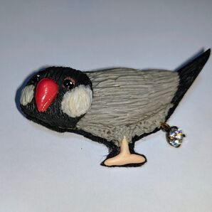 文鳥 ブローチ