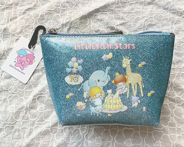 サンリオ リトルツインスターズ フラットポーチ キキララ しまむら 新品未使用