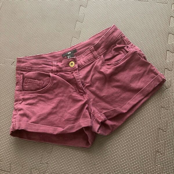 H&M ショートパンツ EUR32 ワインレッド