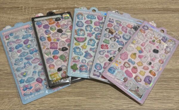 BONBON DROPシールセット 5枚 ボンボンドロップシール ぷくぷく 立体