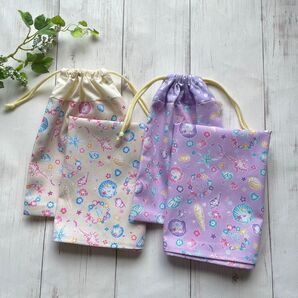 ハンドメイド*給食袋ナフキン2セット《シェル》