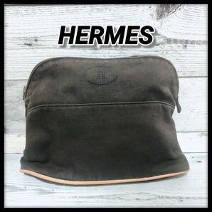 HERMES エルメス ボリードポーチ25 トワルH ブラック