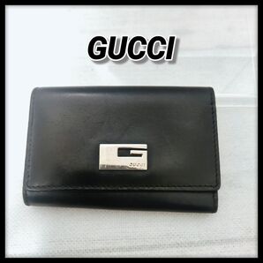 【美品♪】 GUCCI グッチ キーケース 6連 レザー ブラック イタリア製