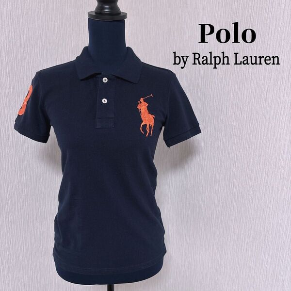 POLO RALPH LAUREN ビッグポニー 半袖ポロシャツ ポロラルフローレン ネイビー レディース ボーイズ S