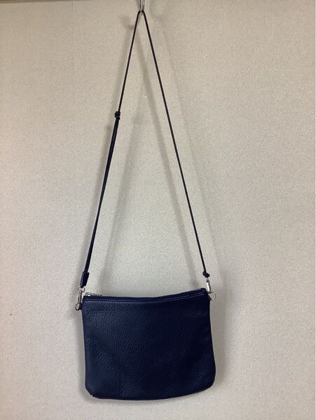 【美品】BEAUTY&YOUTH UNITED ARROWS レザー サコッシュ ネイビー