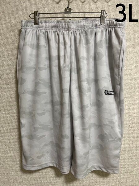 K-SWISS ケースイス ハーフパンツ メンズ 3Lサイズ ホワイト カモフラ スポーツウェア