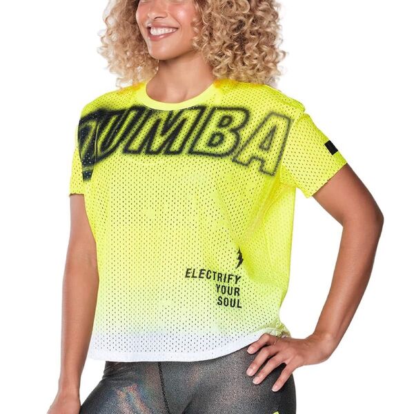 ZUMBA ズンバ Tシャツ ウェア トップス イエロー Sサイズ ダンスウェア