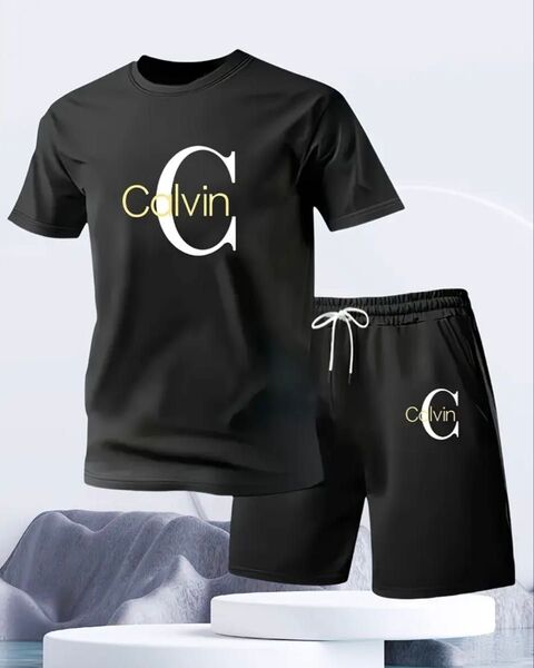 【Calvin セットアップ】Tシャツ ショートパンツ セットアップ ルームウェア 上下セット Tシャツ スポーツウェア